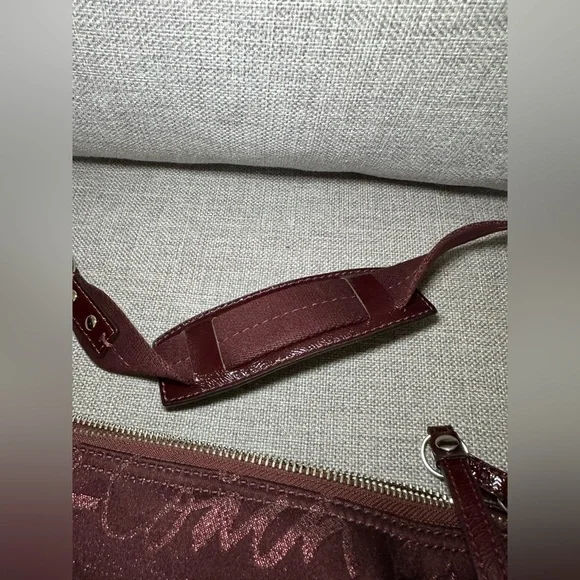 Coach Maroon Script Shoulder Bag with Heart Accent - Picture 4 of 6